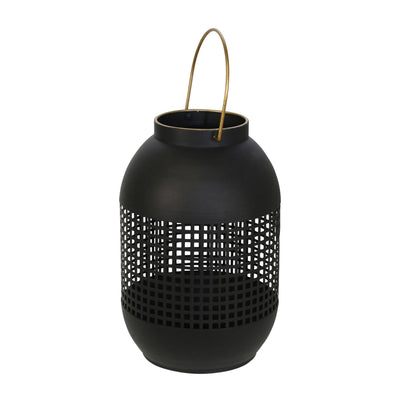 METAL 13 CAGE HURRICANE LANTERN, BLACK