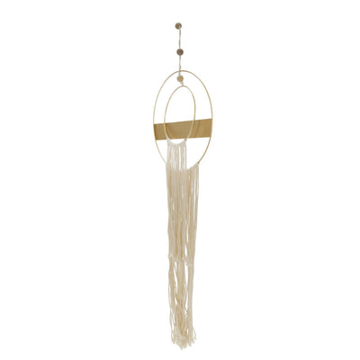 METAL 41H DREAM CATCHER W/ TASSELS, NATURAL