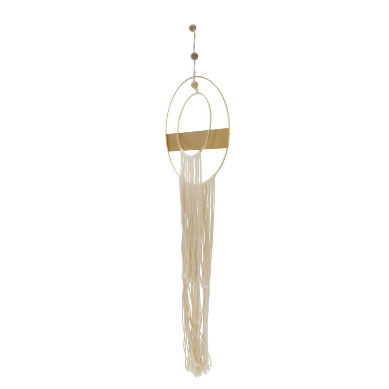 METAL 41H DREAM CATCHER W/ TASSELS, NATURAL