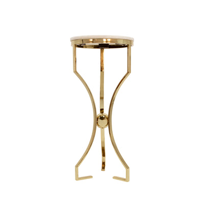 METAL/MARBLE, HOURGLASS SHAPED  LEGS TABLE, GOLD