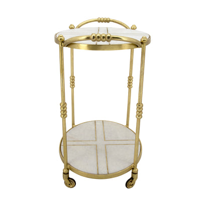 28 ROLLING OVAL BAR CART, GOLD