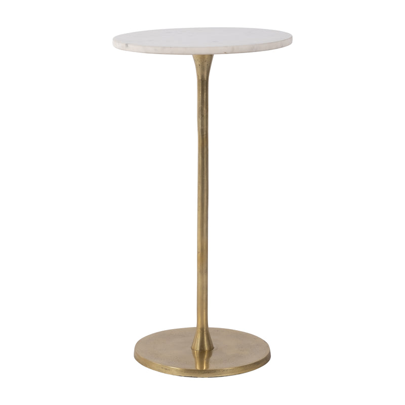 METAL, 24H ROUND DRINK TABLE, GOLD/W