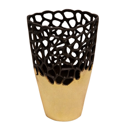 15H CUT-OUT VASE, BLACK/GOLD