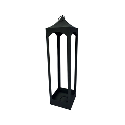 46H METAL FLOOR LANTERN, BLACK