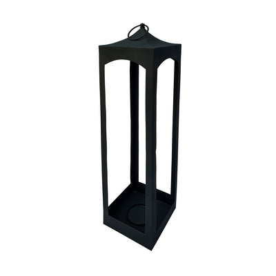 39H METAL FLOOR LANTERN, BLACK