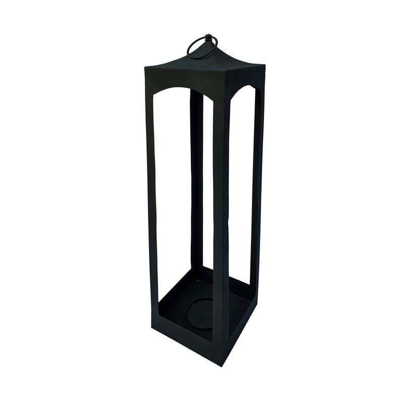 39H METAL FLOOR LANTERN, BLACK