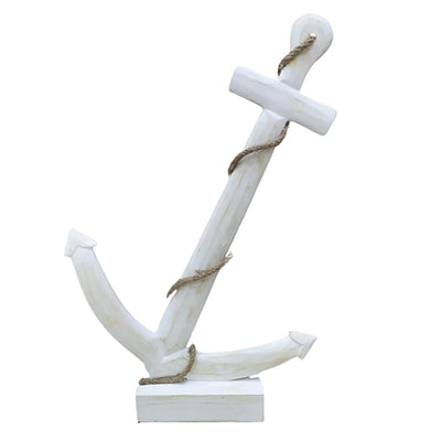 21H WOODEN ANCHOR, WHITE