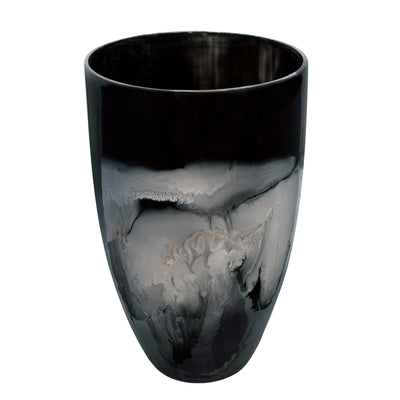 16H GLASS VASE, BLACK