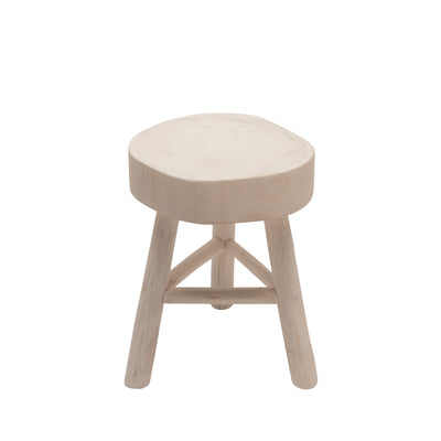 WOOD 16H ACCENT TABLE, WHITE