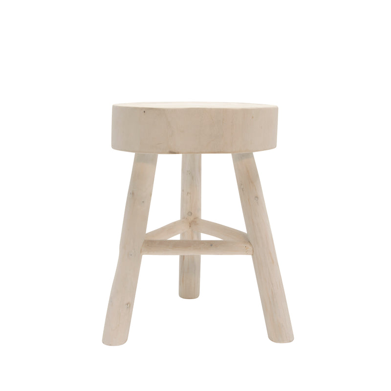 WOOD 16H ACCENT TABLE, WHITE