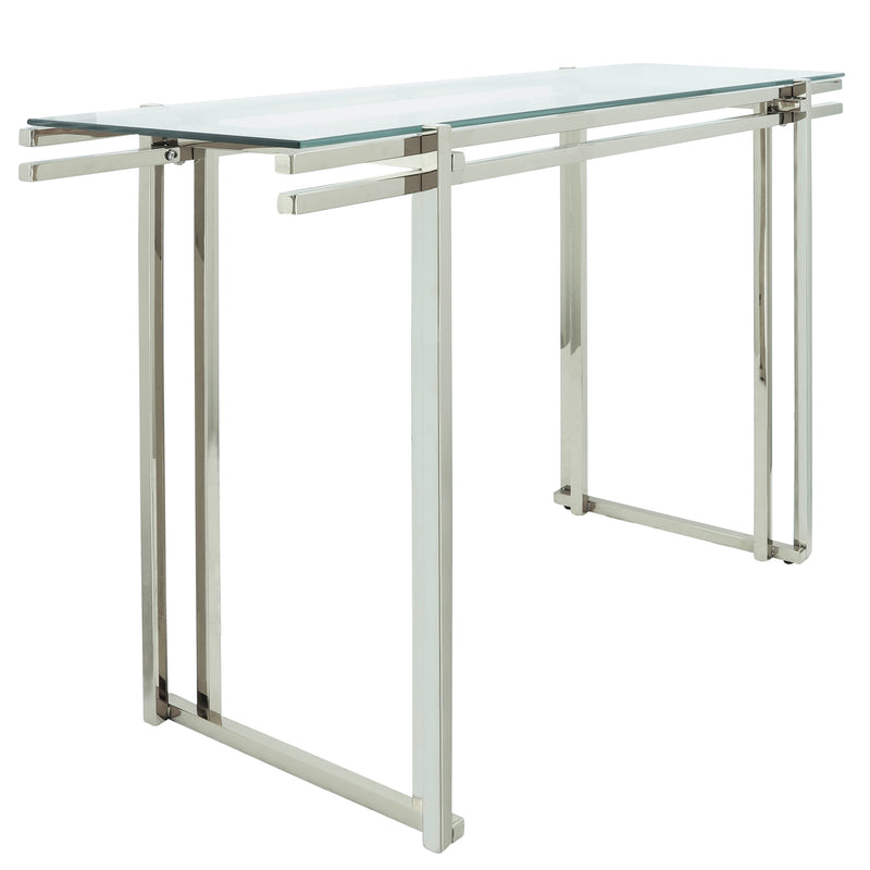 STAINLESS STEEL CONSOLE TABLE, SILVER