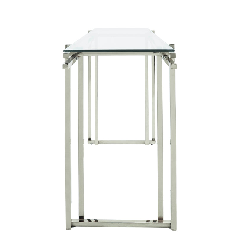 STAINLESS STEEL CONSOLE TABLE, SILVER