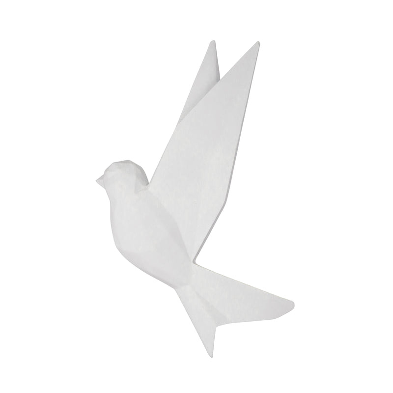 RESIN 8 ORIGAMI BIRD WALL DECOR, WHITE