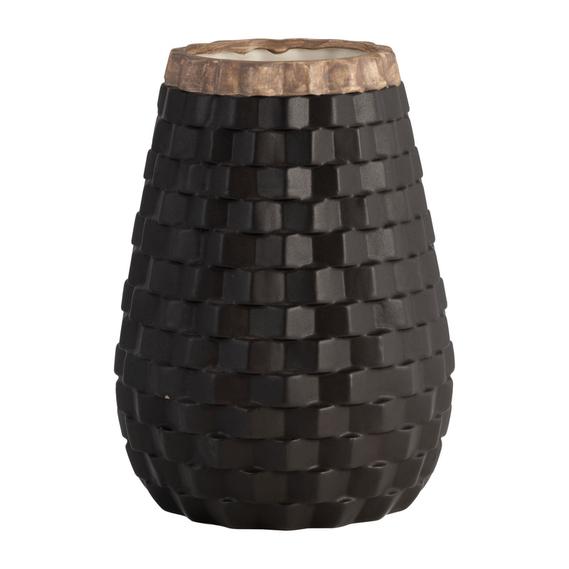 9 Textured Vase, Black