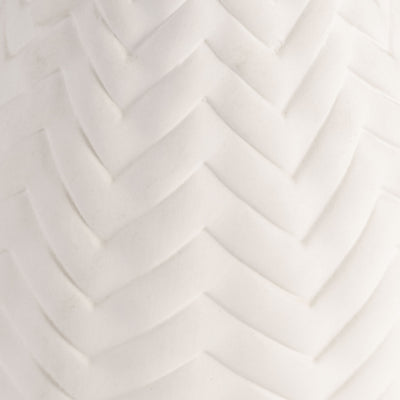 10 Chevron Vase, White