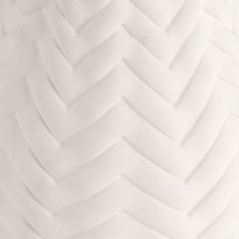 10 Chevron Vase, White