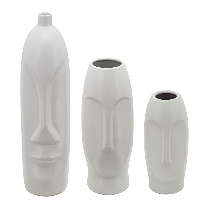 10H FACE VASE, WHITE