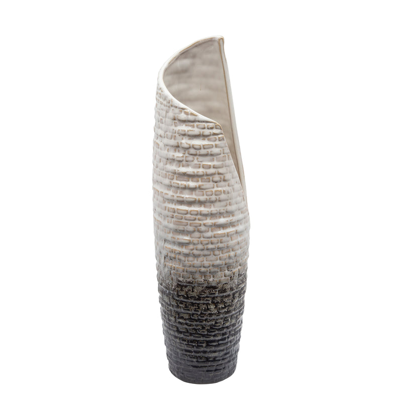 16 Textured Vase, Cream