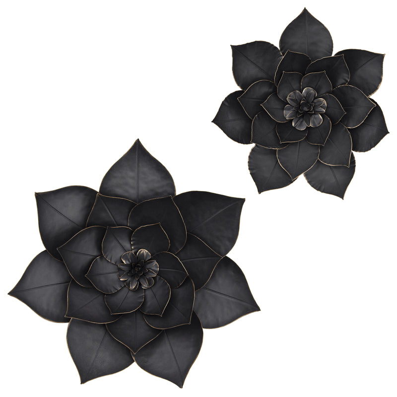 METAL 19 LOTUS WALL DECO, BLACK