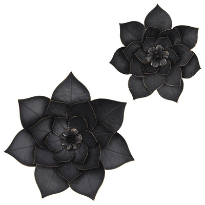 METAL 14 LOTUS WALL DECO, BLACK