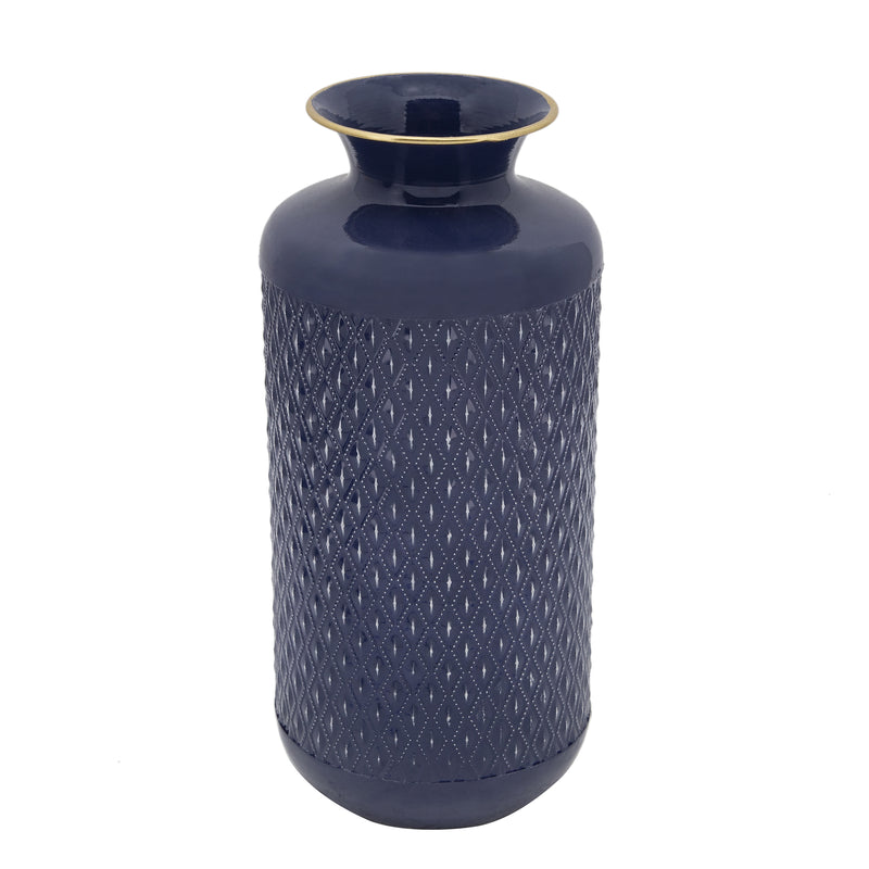 METAL 14H DIAMOND VASE, BLUE