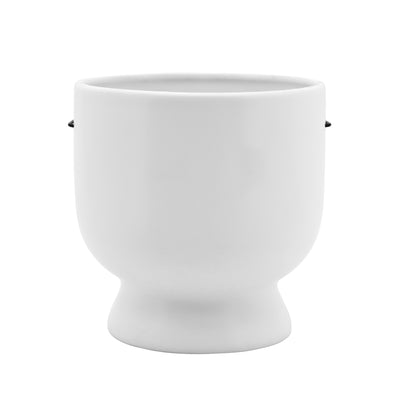 6H FACE W/GLASSES PLANTER, WHITE