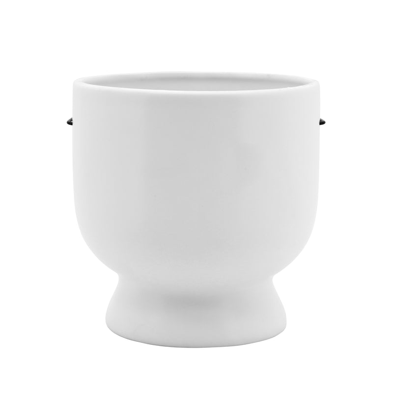 6H FACE W/GLASSES PLANTER, WHITE