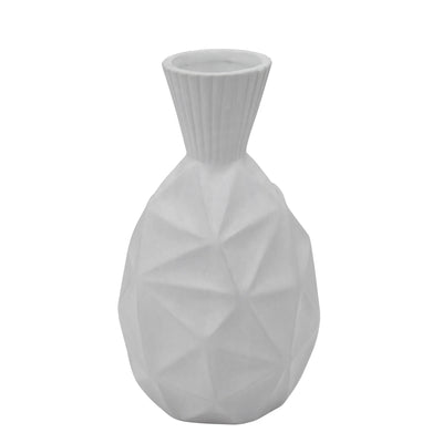 13H TEXTURED OLPE VASE, WHITE