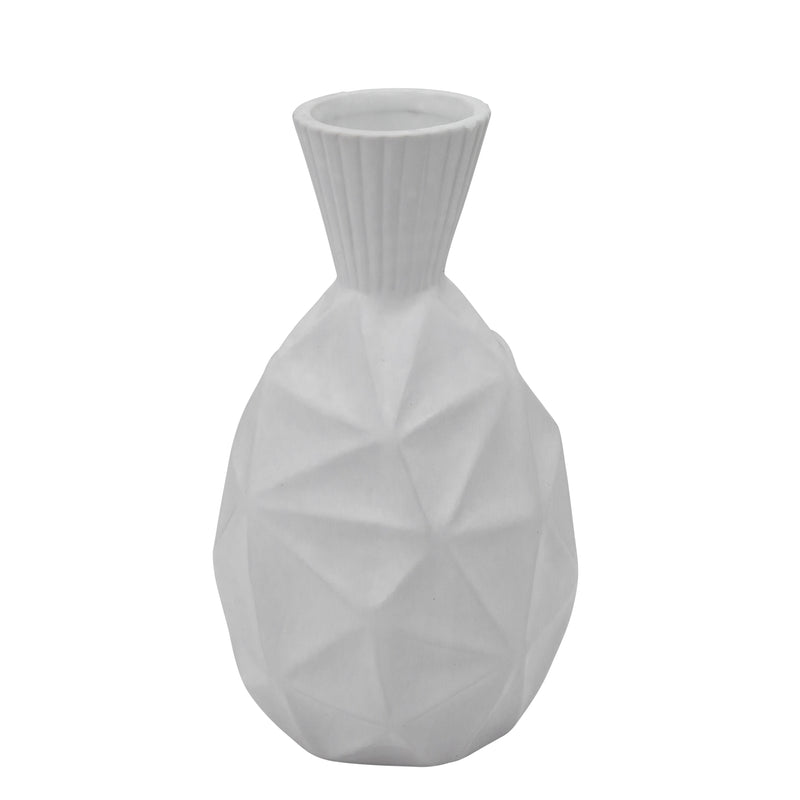 13H TEXTURED OLPE VASE, WHITE