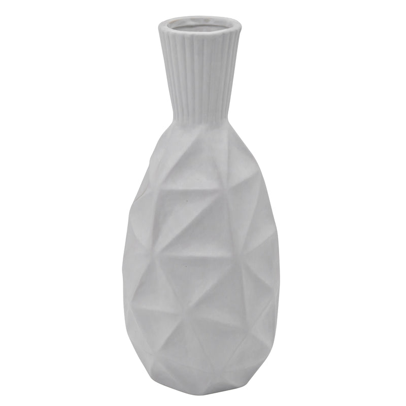 16H TEXTURED OLPE VASE, WHITE