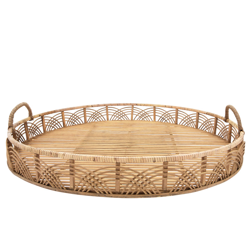 S/2 BAMBOO 24/30 ROUND TRAYS, NATURAL