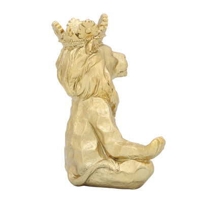 RESIN 7 YOGA LIONW/CROWN, GOLD