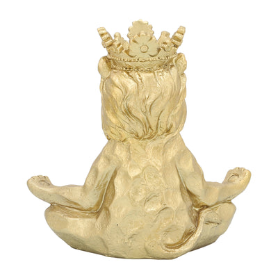 RESIN 7 YOGA LIONW/CROWN, GOLD