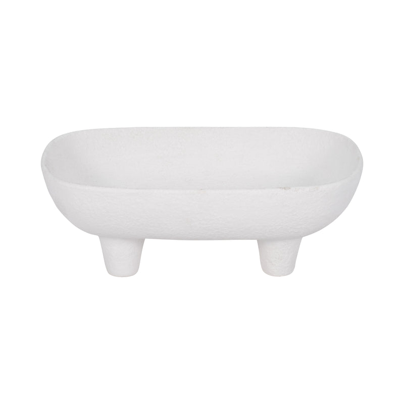 10 Footed Rounded Rectangle Bowl, White