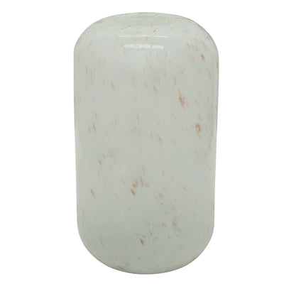 GLASS, 13 SPECKLED VASE, BEIGE