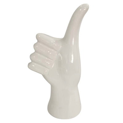 6H THUMBS UP TABLE DECO, WHITE