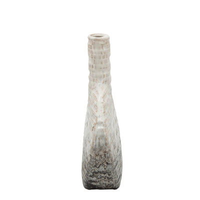 10H TEXTURED OVAL 2-TONE VASE, BEIGE