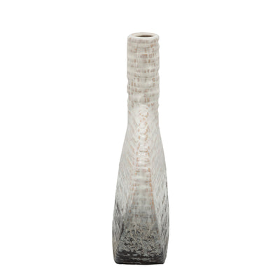 12H TEXTURED OVAL 2-TONE VASE, BEIGE