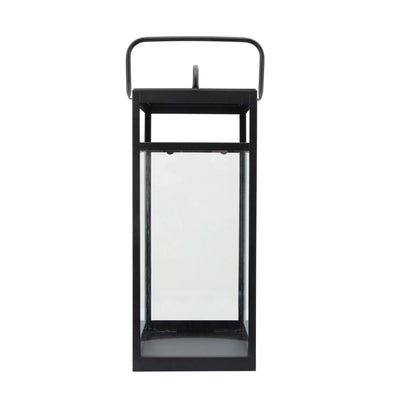 METAL 21H RECTANGULAR LANTERN, BLACK