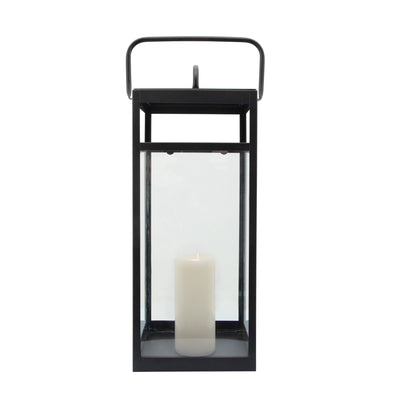 METAL 21H RECTANGULAR LANTERN, BLACK