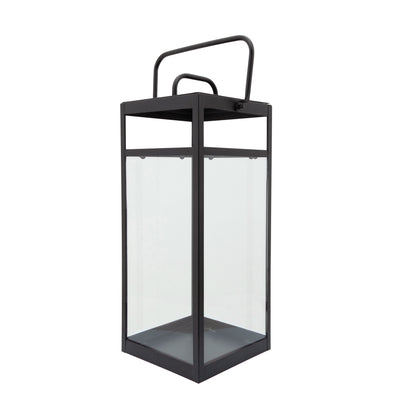 METAL 21H RECTANGULAR LANTERN, BLACK