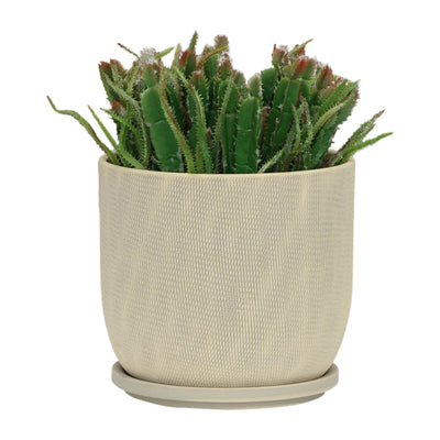 8 Mesh Planter W/ Saucer,  Sage