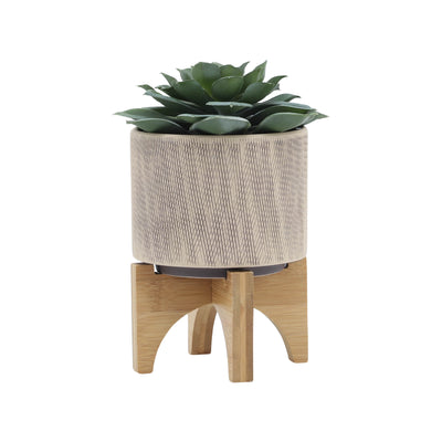 5 MESH PLANTER W/ STAND, TAN