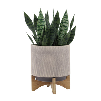 10 MESH PLANTER W/ STAND, TAN