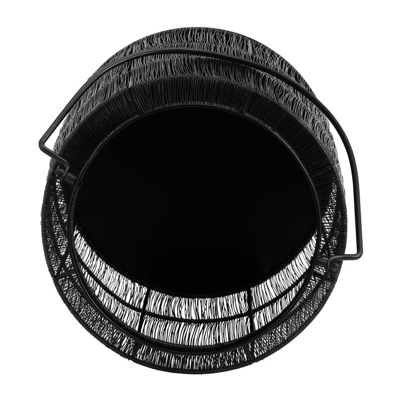 METAL 15 WIRE LANTERN, BLACK