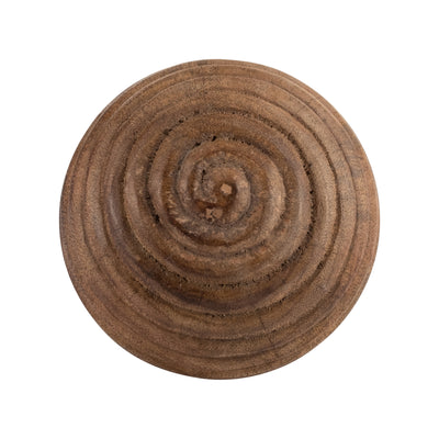 4 WOODEN ORB W/ RIDGES, NATURAL