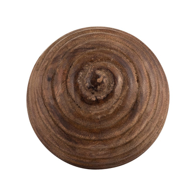 4 WOODEN ORB W/ RIDGES, NATURAL