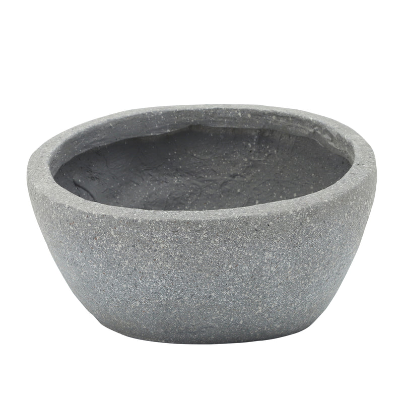 Resin 12 Slanted Half-Face Planter, Cement