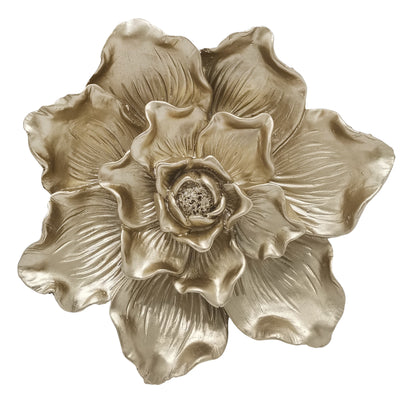 RESIN 9 FLOWER WALL ACCENT, GOLD