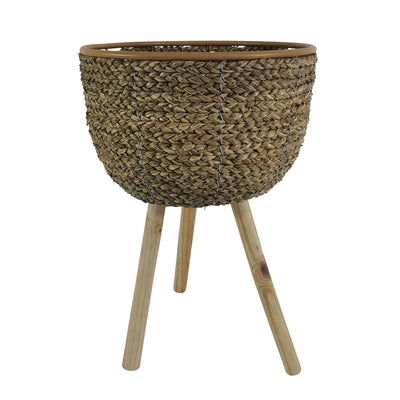 14 Wicker Planter W/ Legs, Natural